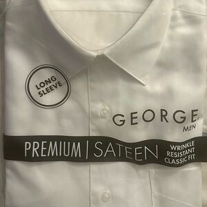 George White Dress Shirt with Premium Sateen Fabric